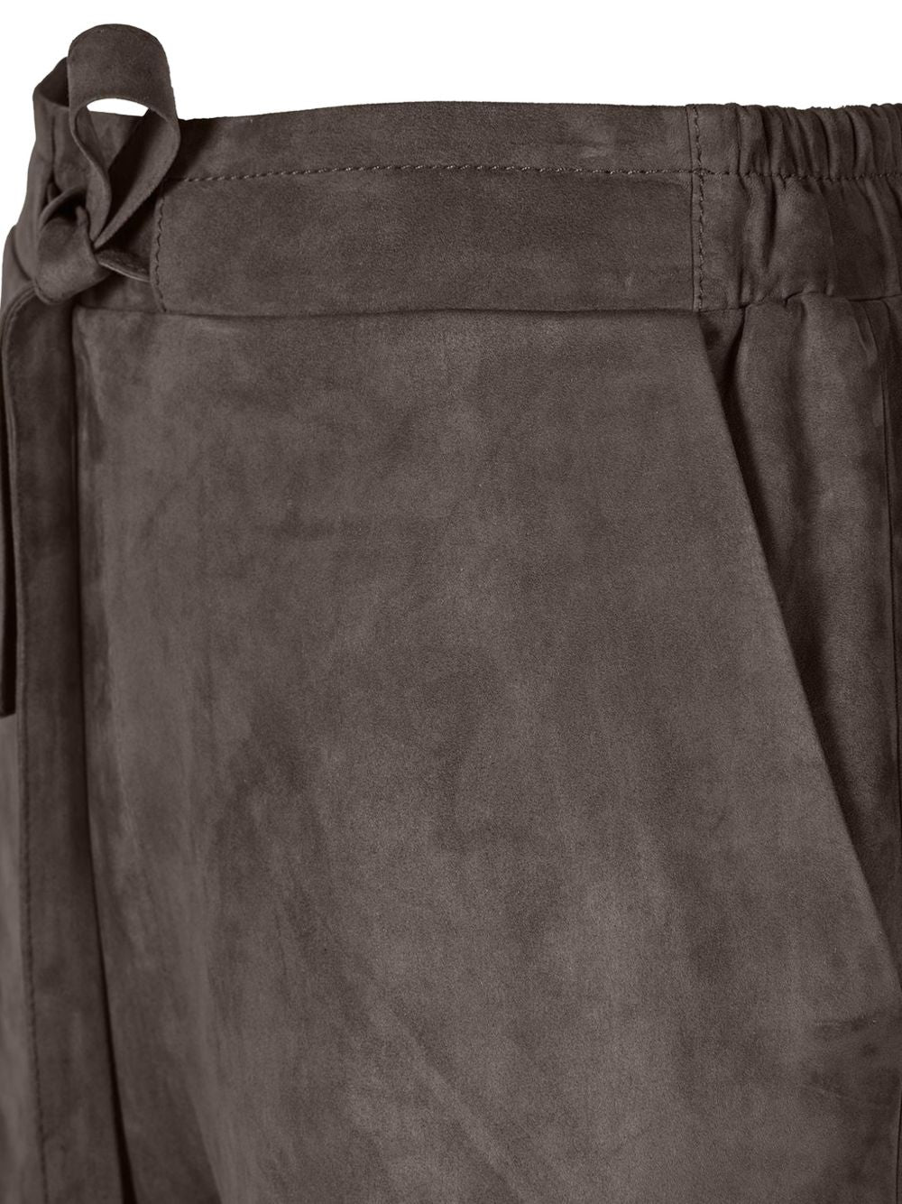 Desa 1972 Trousers Dark Taupe Suede Leather
