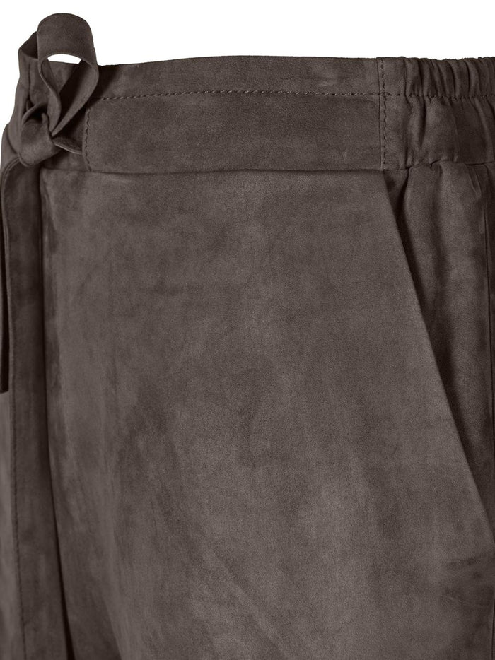 Desa 1972 Trousers Dark Taupe Suede Leather