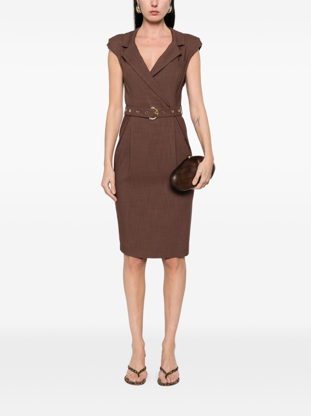 Pinko Dresses Marrone Terra Vi Pl Ea