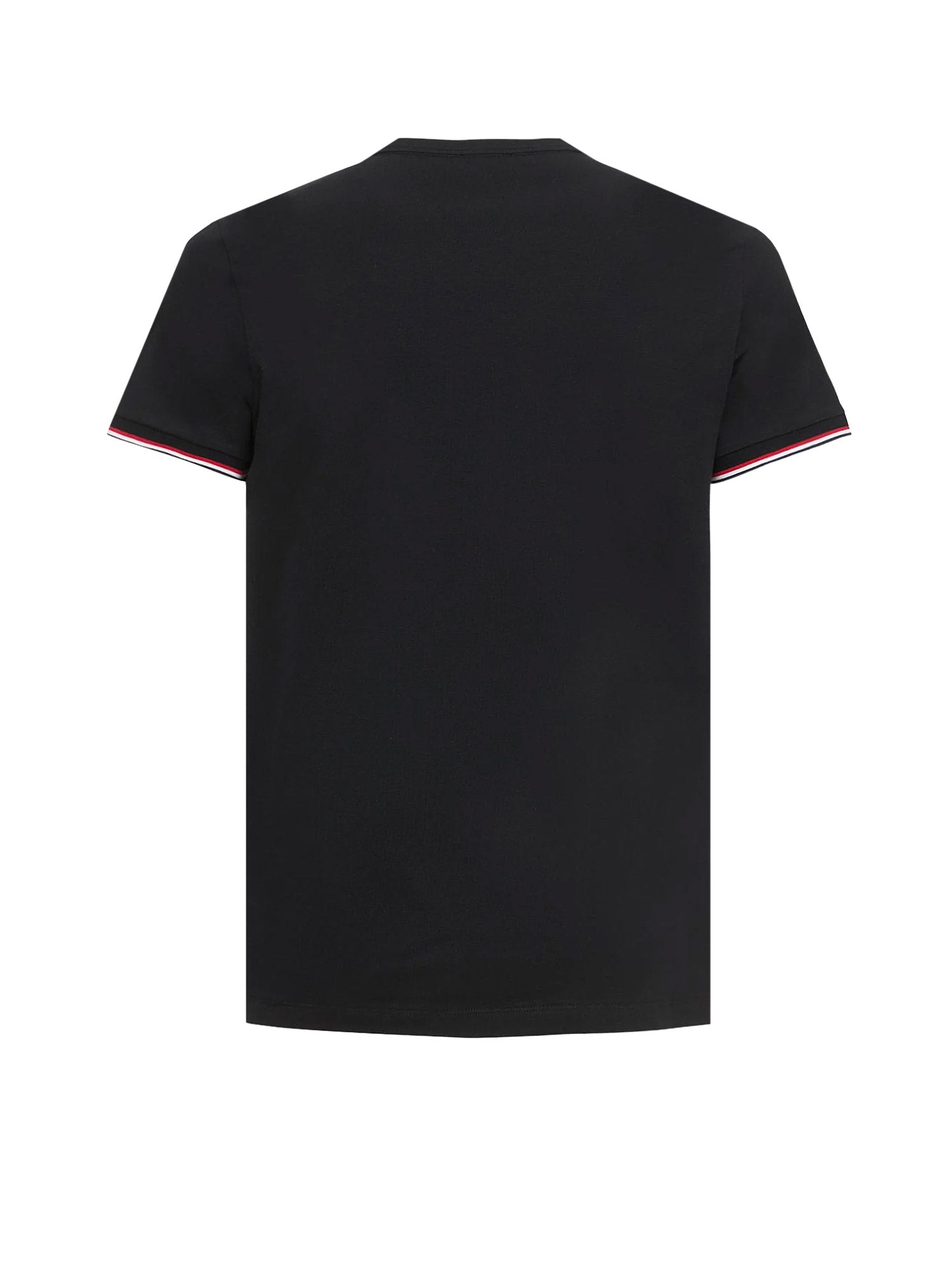 Moncler T-Shirts And Polos Black Cotone Elastan