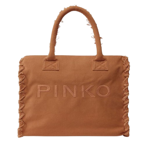 Pinko Bags Camel Canvas Exterior
