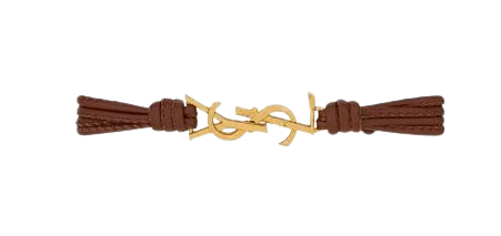 Saint Laurent Bijoux Brown Leather Cord