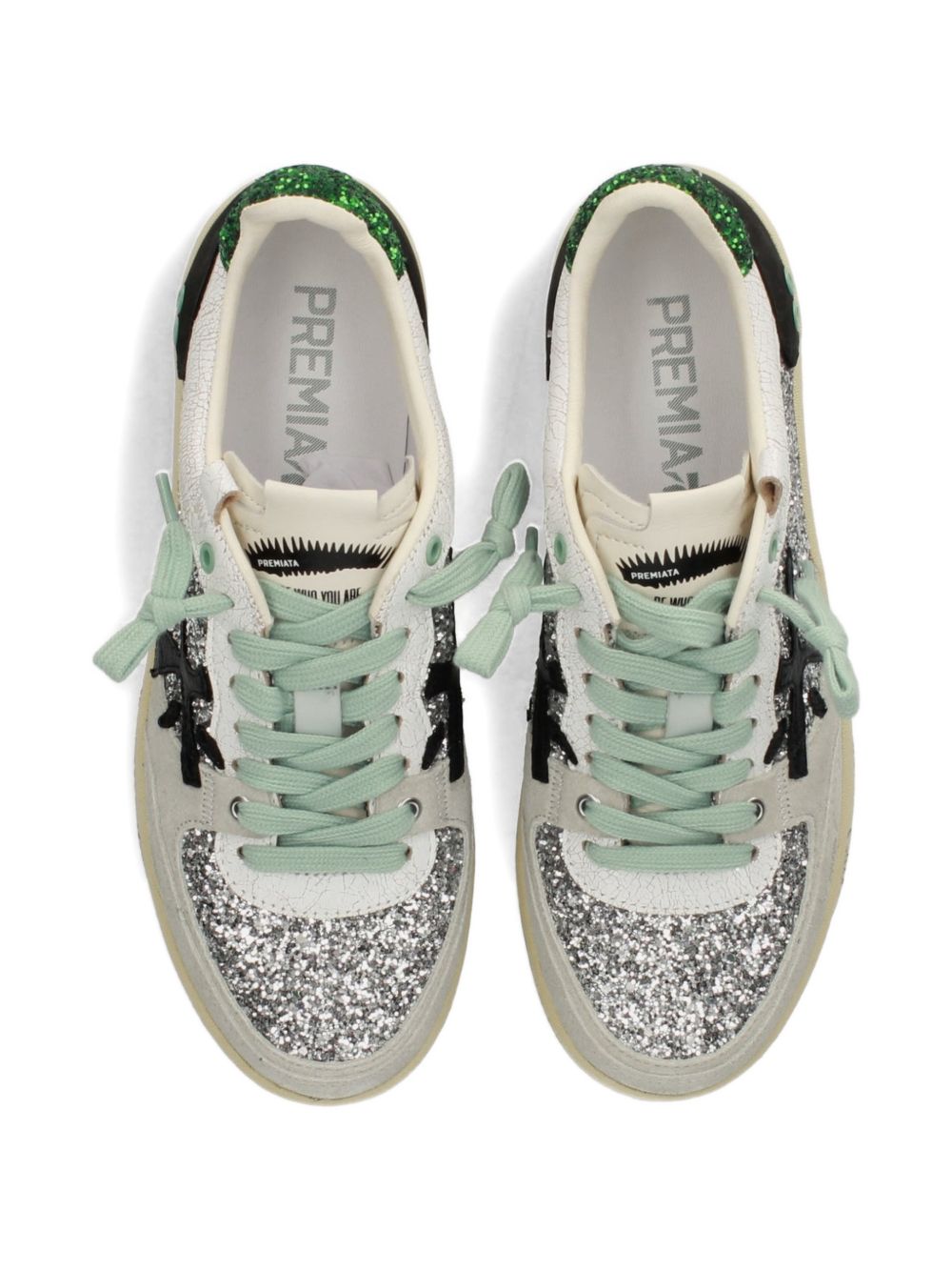 Premiata Flat shoes Silver/white/green