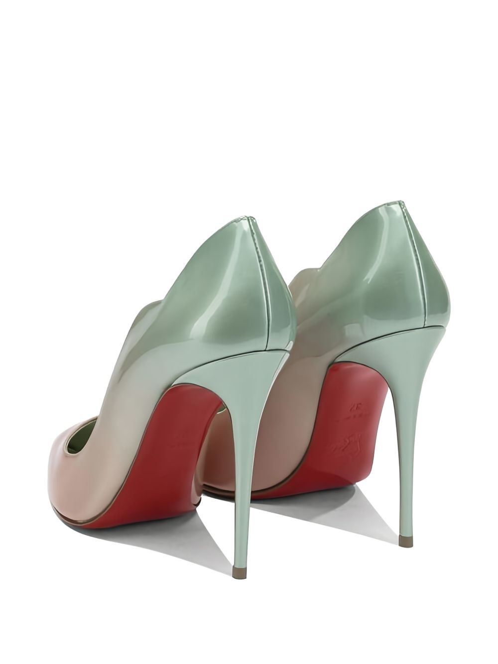 LOUBOUTIN Flat shoes Mint Green / Blush Pink Ombré Patent Leather