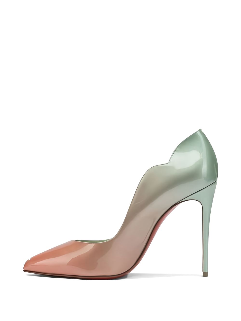 LOUBOUTIN Flat shoes Mint Green / Blush Pink Ombré Patent Leather