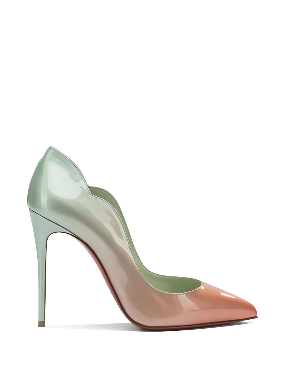 LOUBOUTIN Flat shoes Mint Green / Blush Pink Ombré Patent Leather