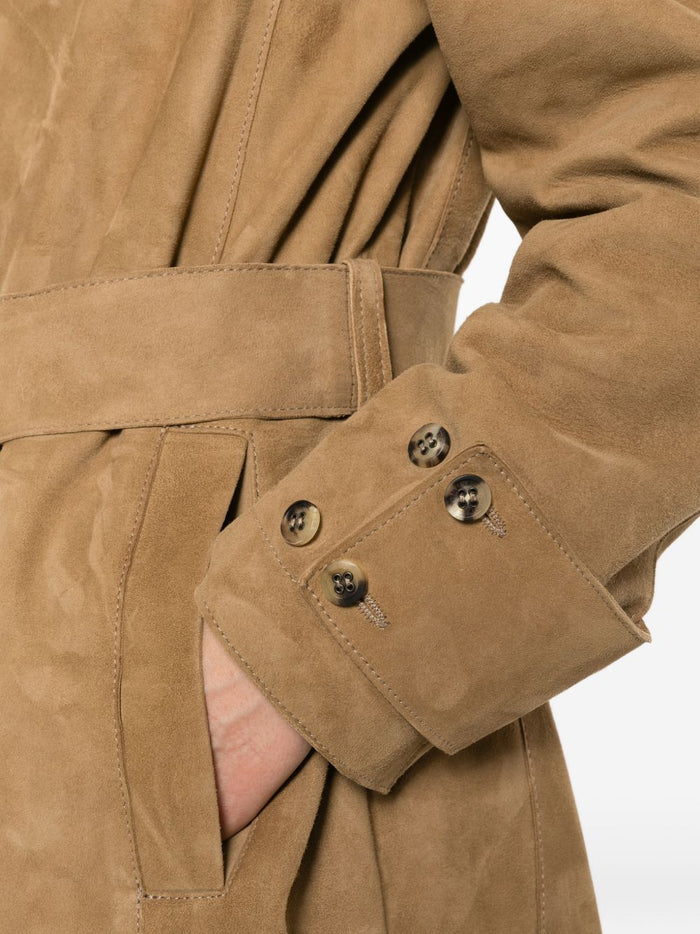 Golden Goose Coats Mellow Buff Suede Leather