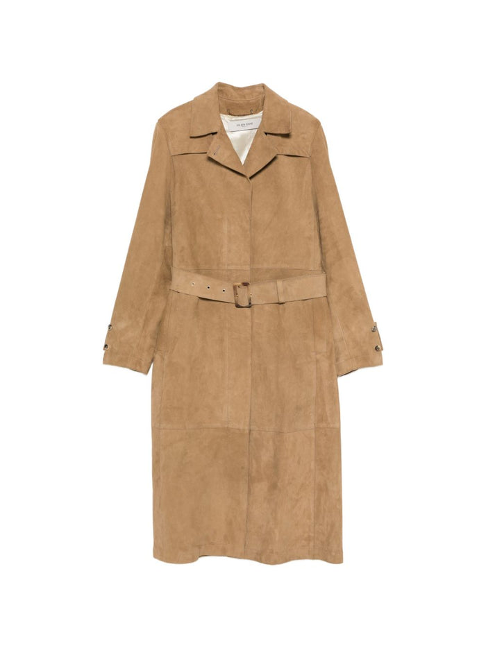 Golden Goose Coats Mellow Buff Suede Leather