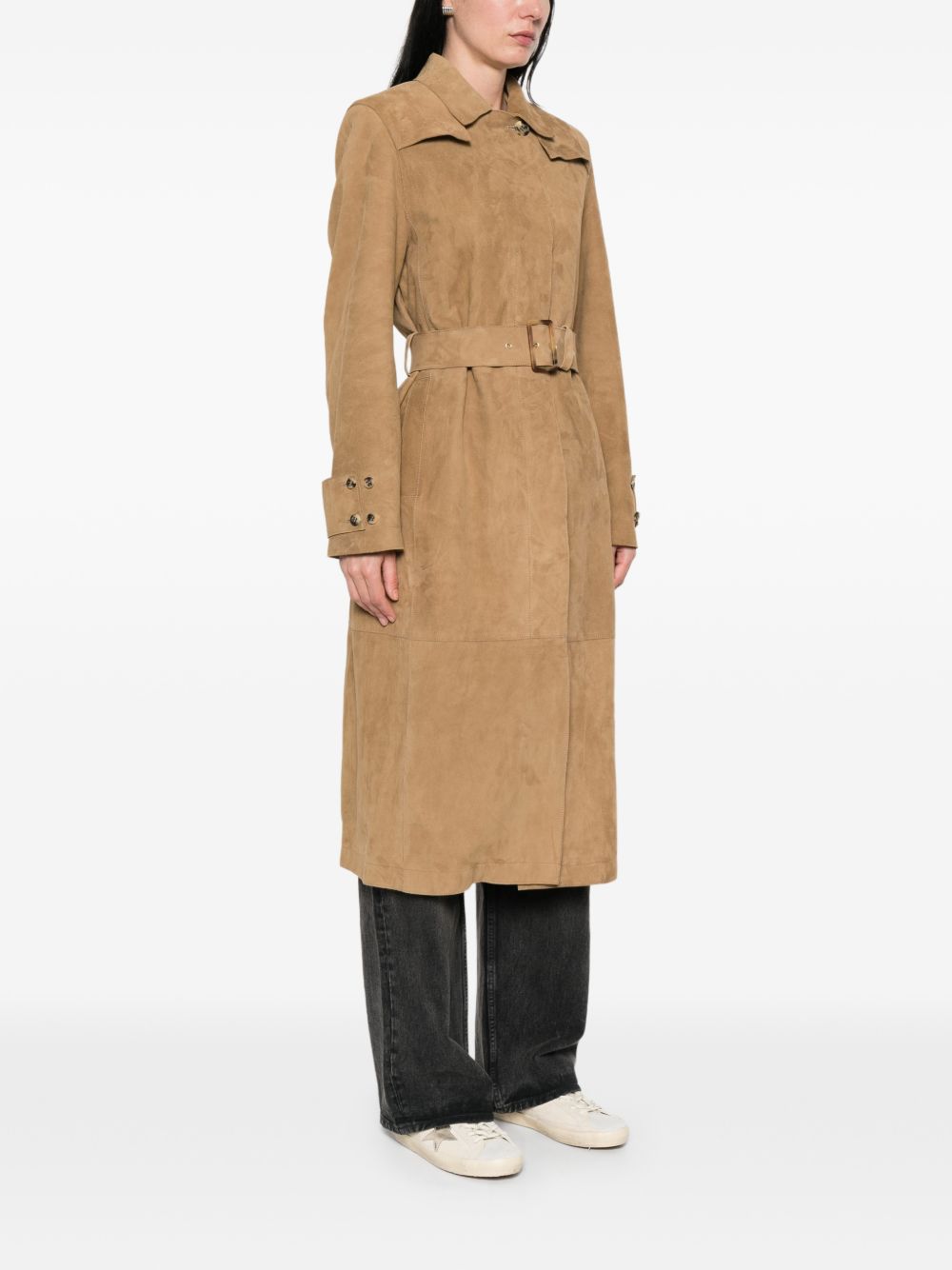 Golden Goose Coats Mellow Buff Suede Leather