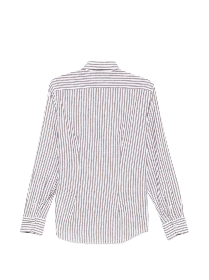 Manuel Ritz Shirts Brown/white Stripe