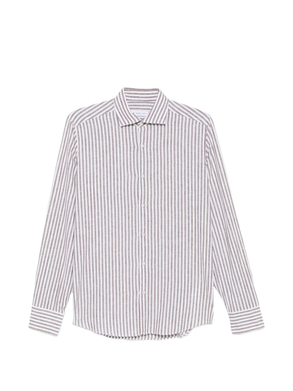 Manuel Ritz Shirts Brown/white Stripe
