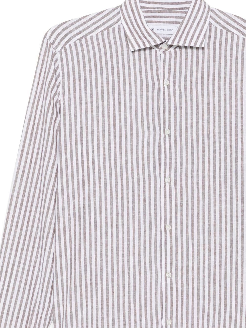 Manuel Ritz Shirts Brown/white Stripe