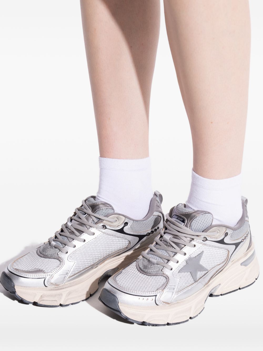 Golden Goose Flat shoes Silver Mesh