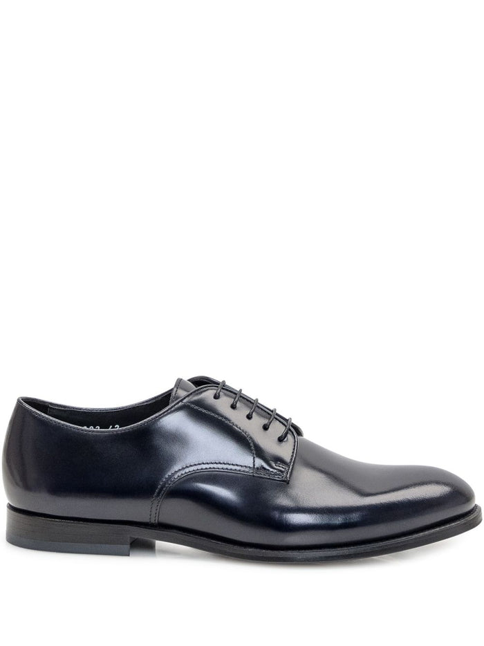 Doucals Flat Shoes Blue Leather Upper
