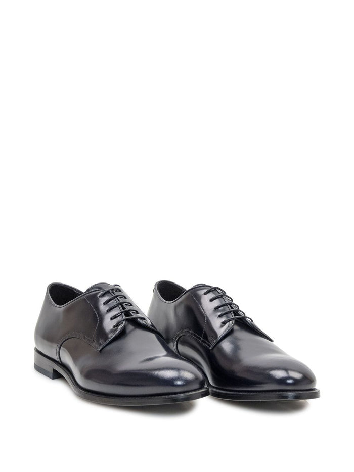 Doucals Flat Shoes Blue Leather Upper