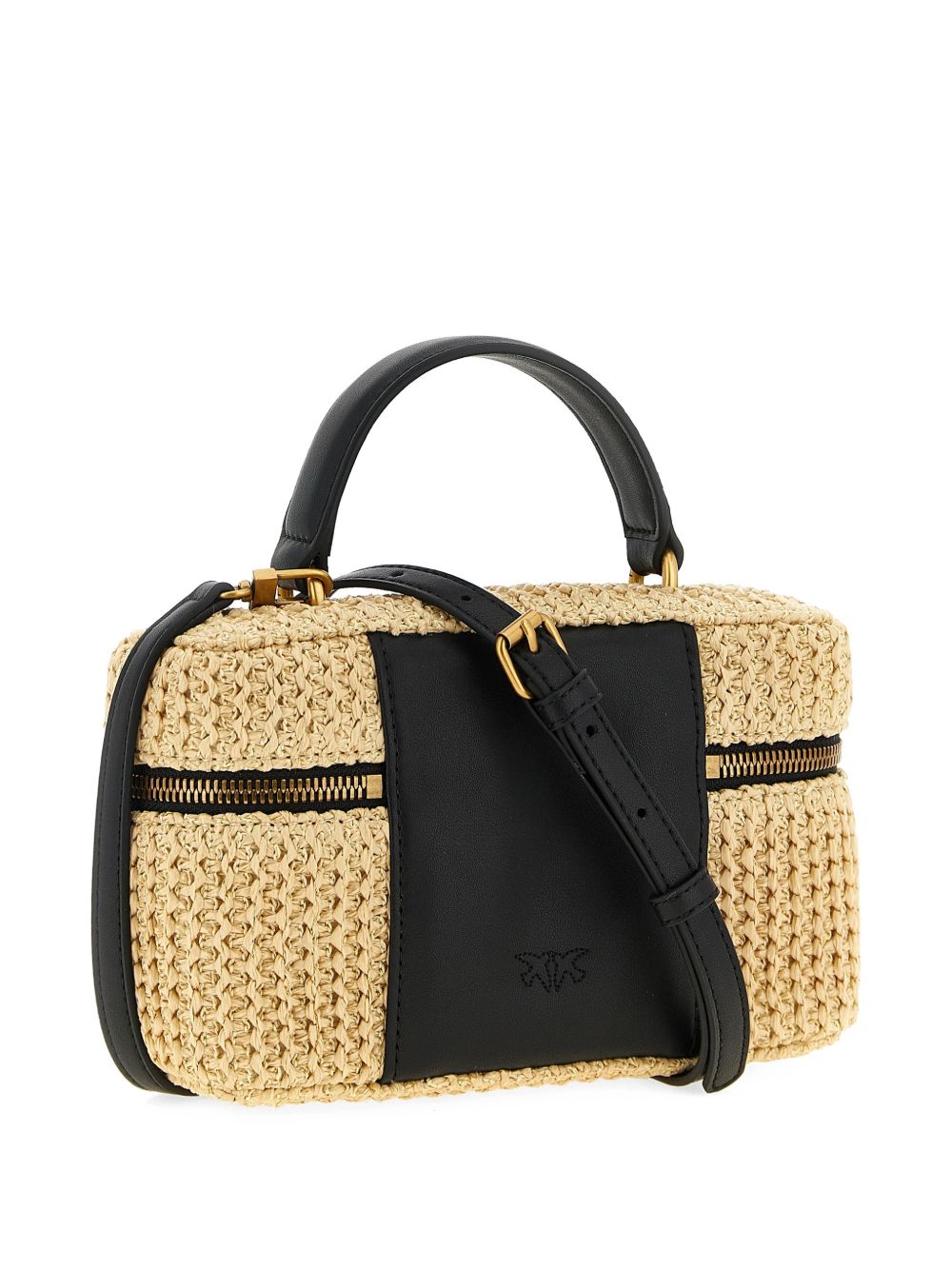 Pinko Bags Beige Woven Raffia