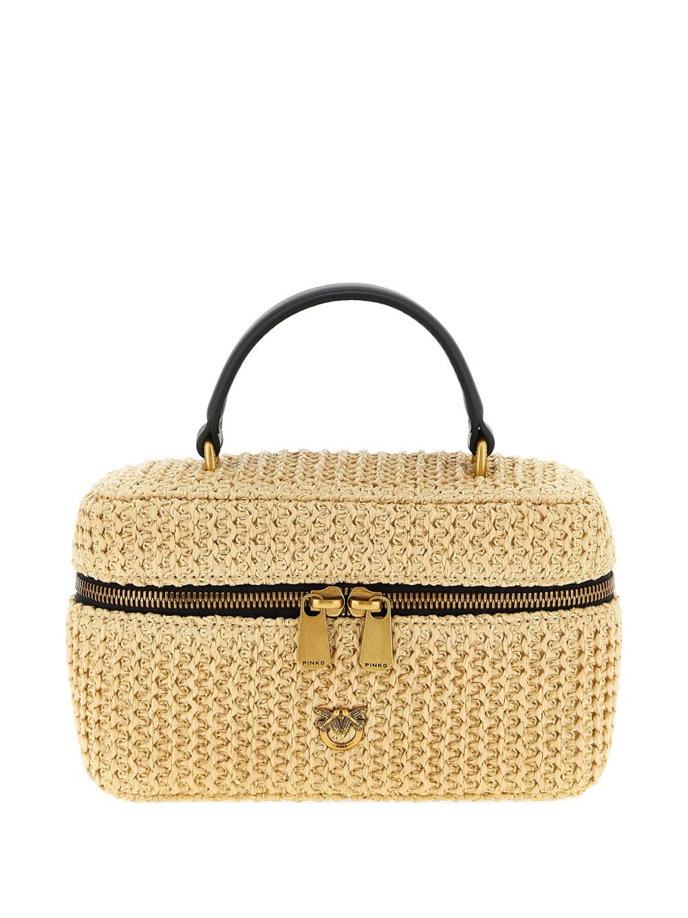 Pinko Bags Beige Woven Raffia