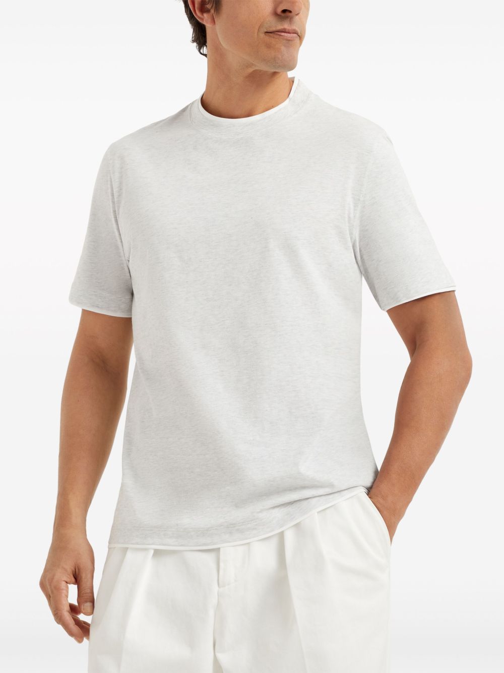 Brunello Cucinelli T-shirts and Polos Light Grey Melange