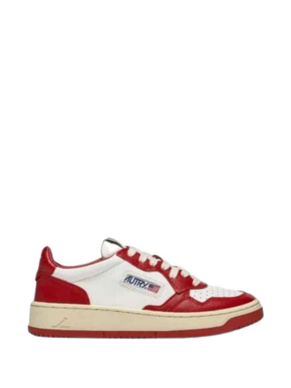 AUTRY Flat shoes White/red Leather