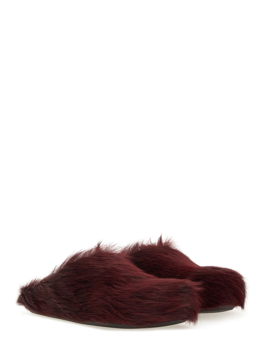 Fussbett Sabot Bordeaux Calf Hair Sandal