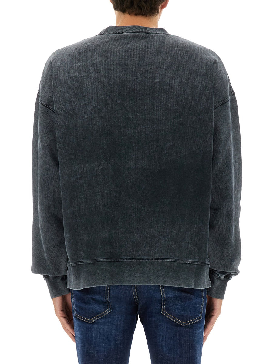 Sweatshirt With Logo Grey Cotton Sweatshirts