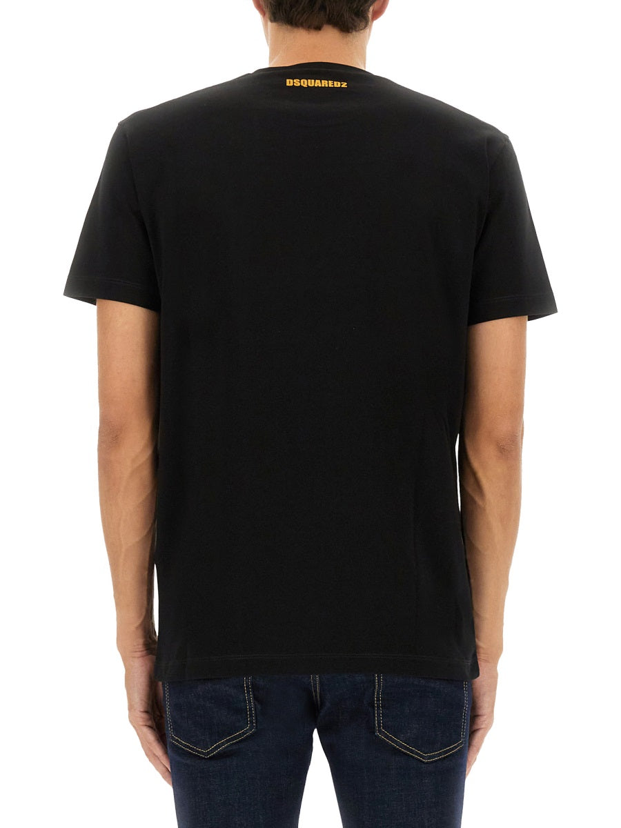 T-Shirt With Print Black Cotton T-shirts