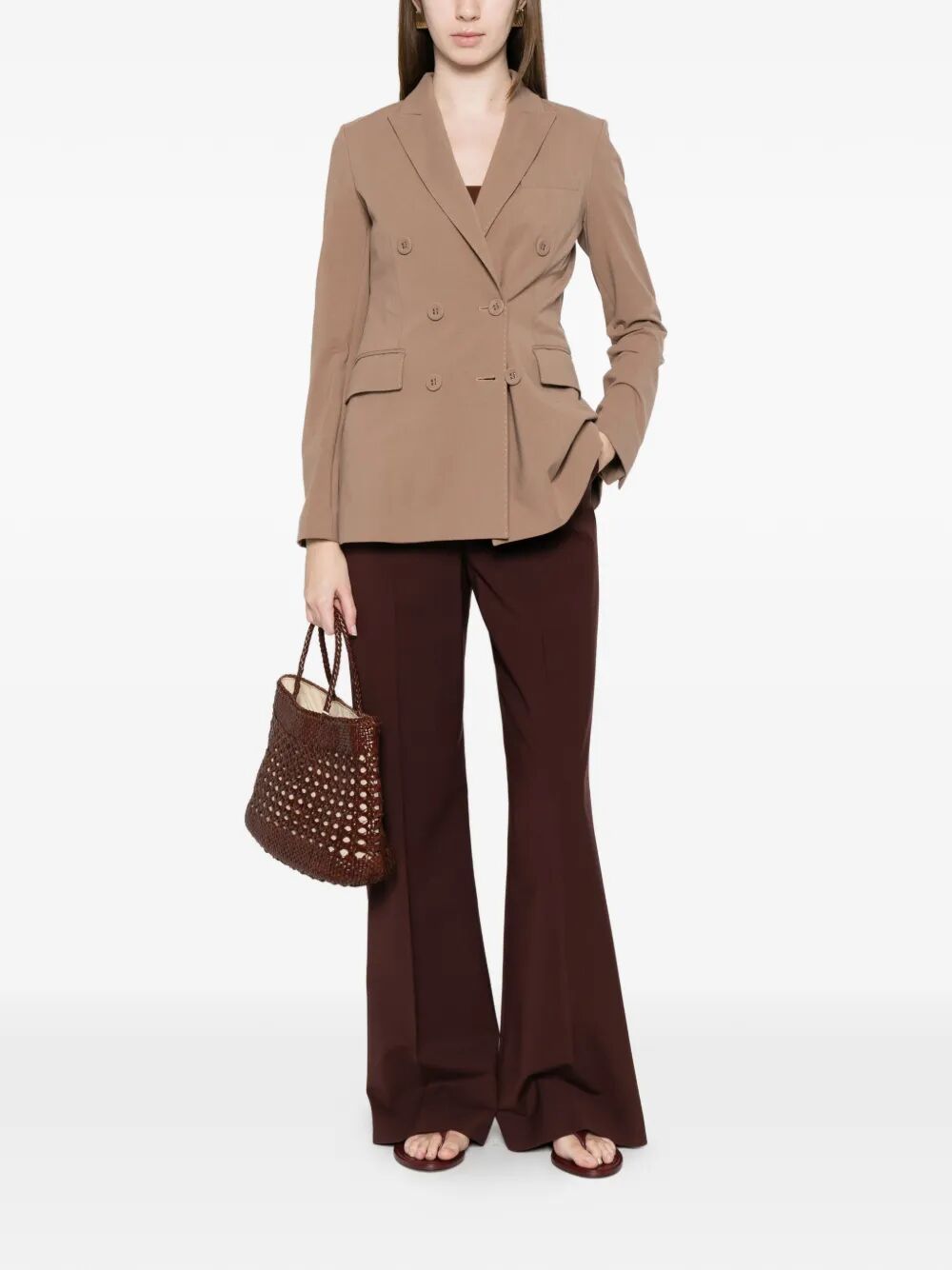 Double-breasted Brown Co Ea Jacket
