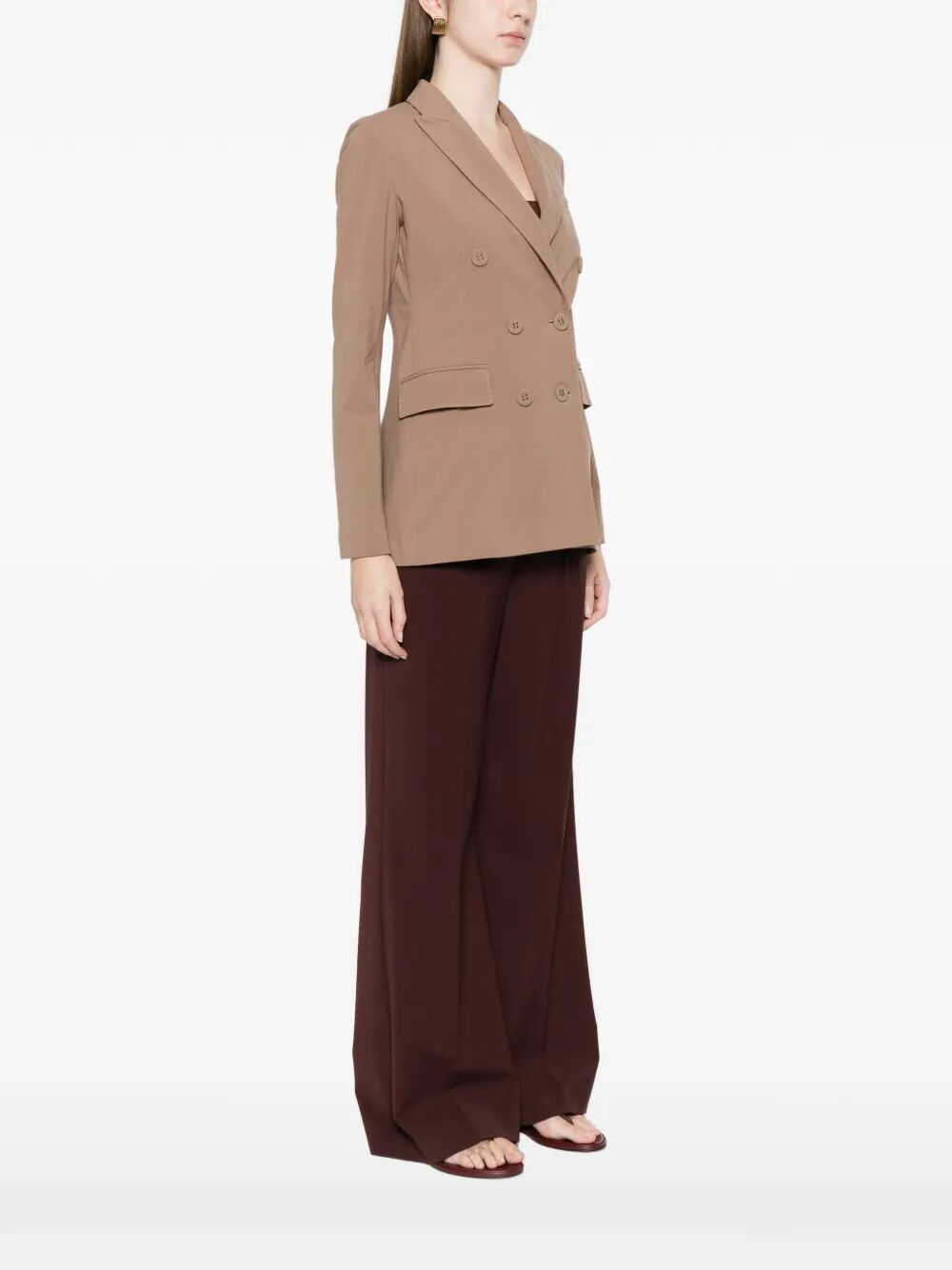 Double-breasted Brown Co Ea Jacket