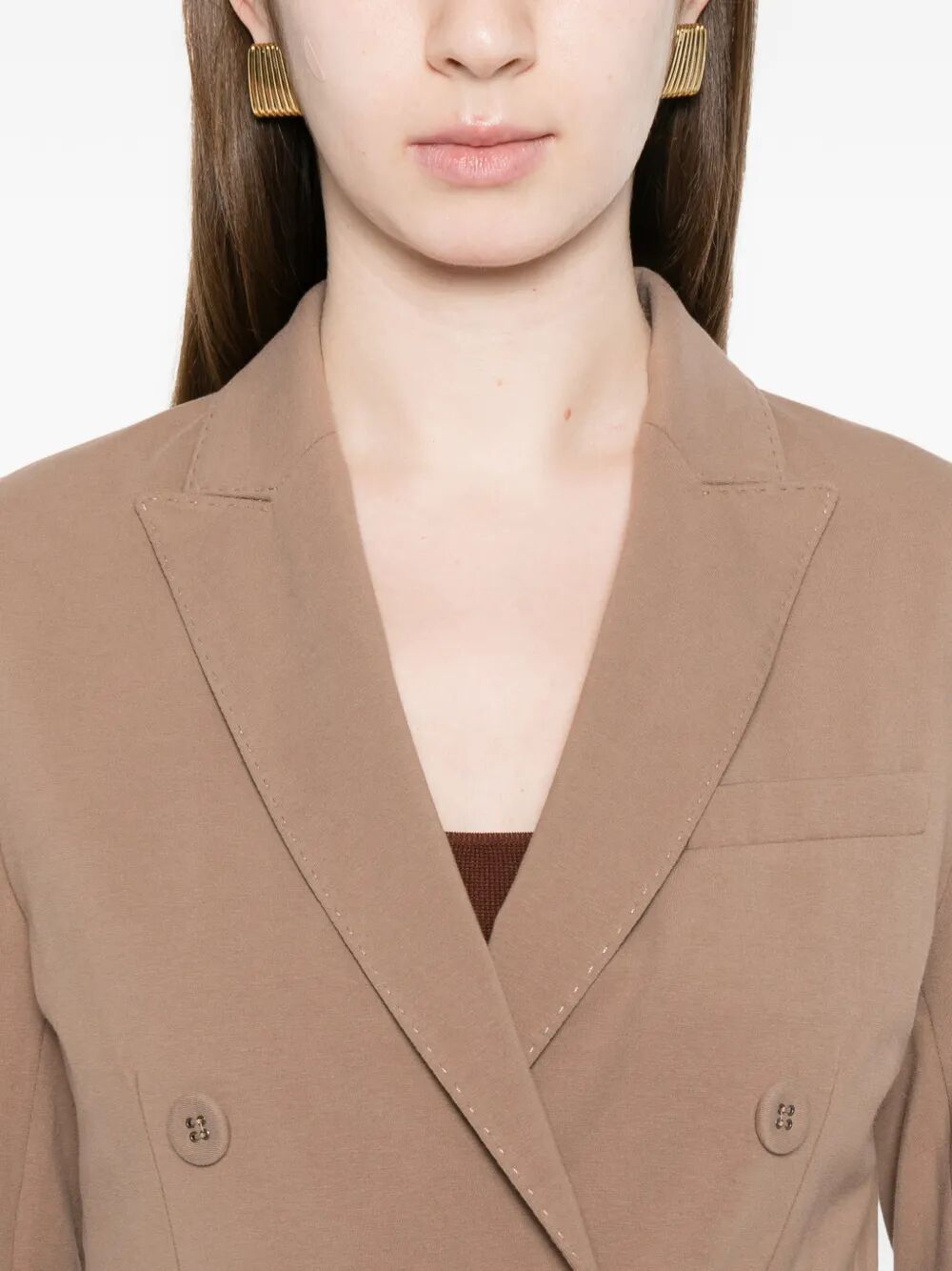 Double-breasted Brown Co Ea Jacket
