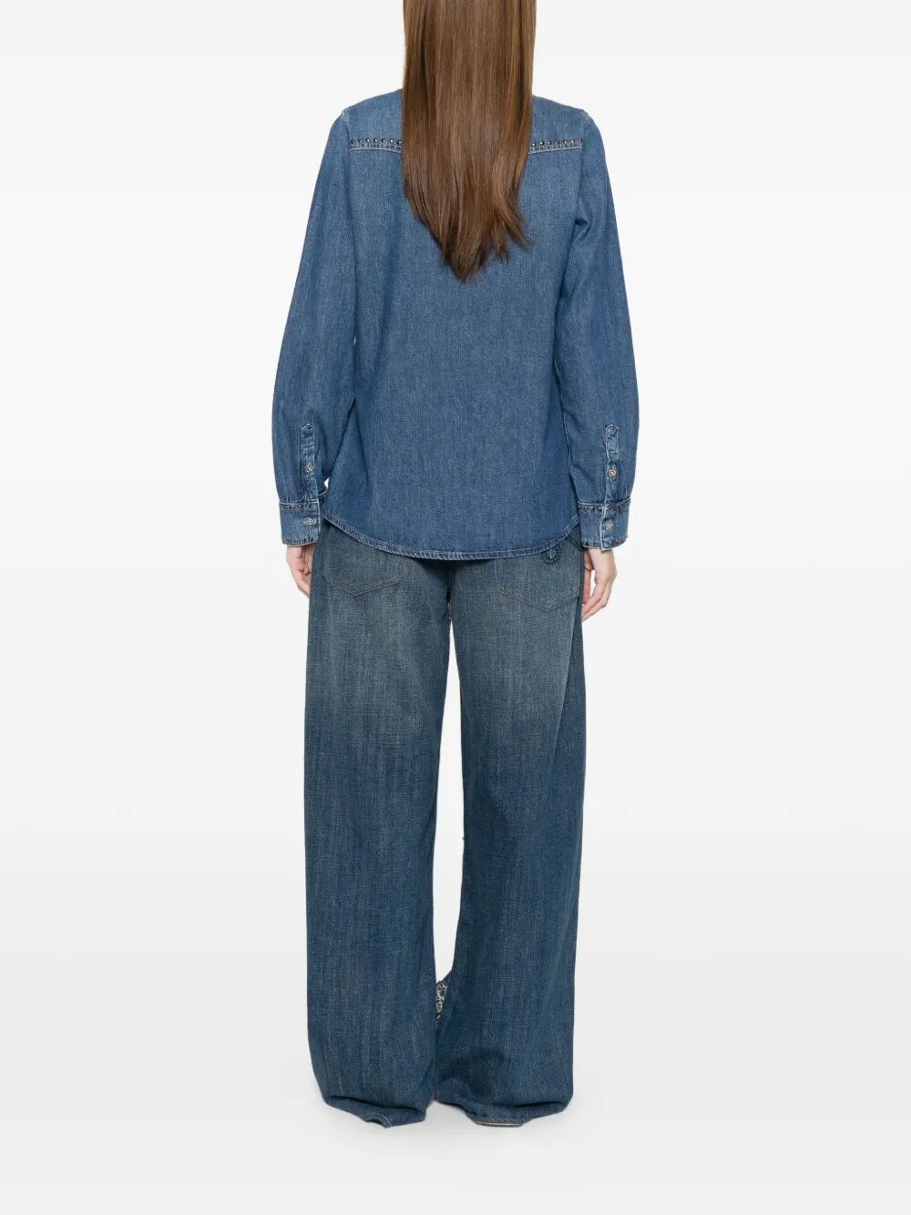 Western Shirt Street Wise With Studs Blue Cotton