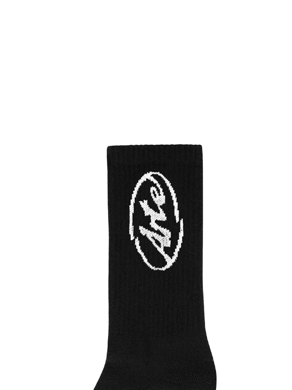 Circle Logo Socks Black Cotton