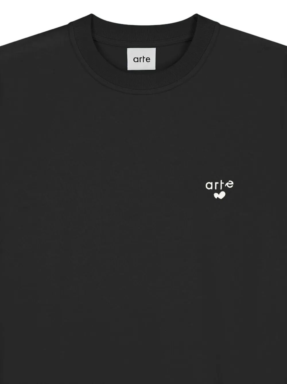 Heart Logo T-shirt Black Cotton Tshirt