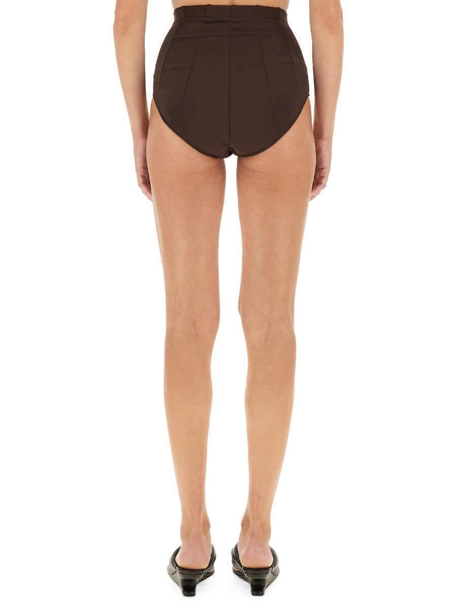High Waisted Shorts Brown Viscose