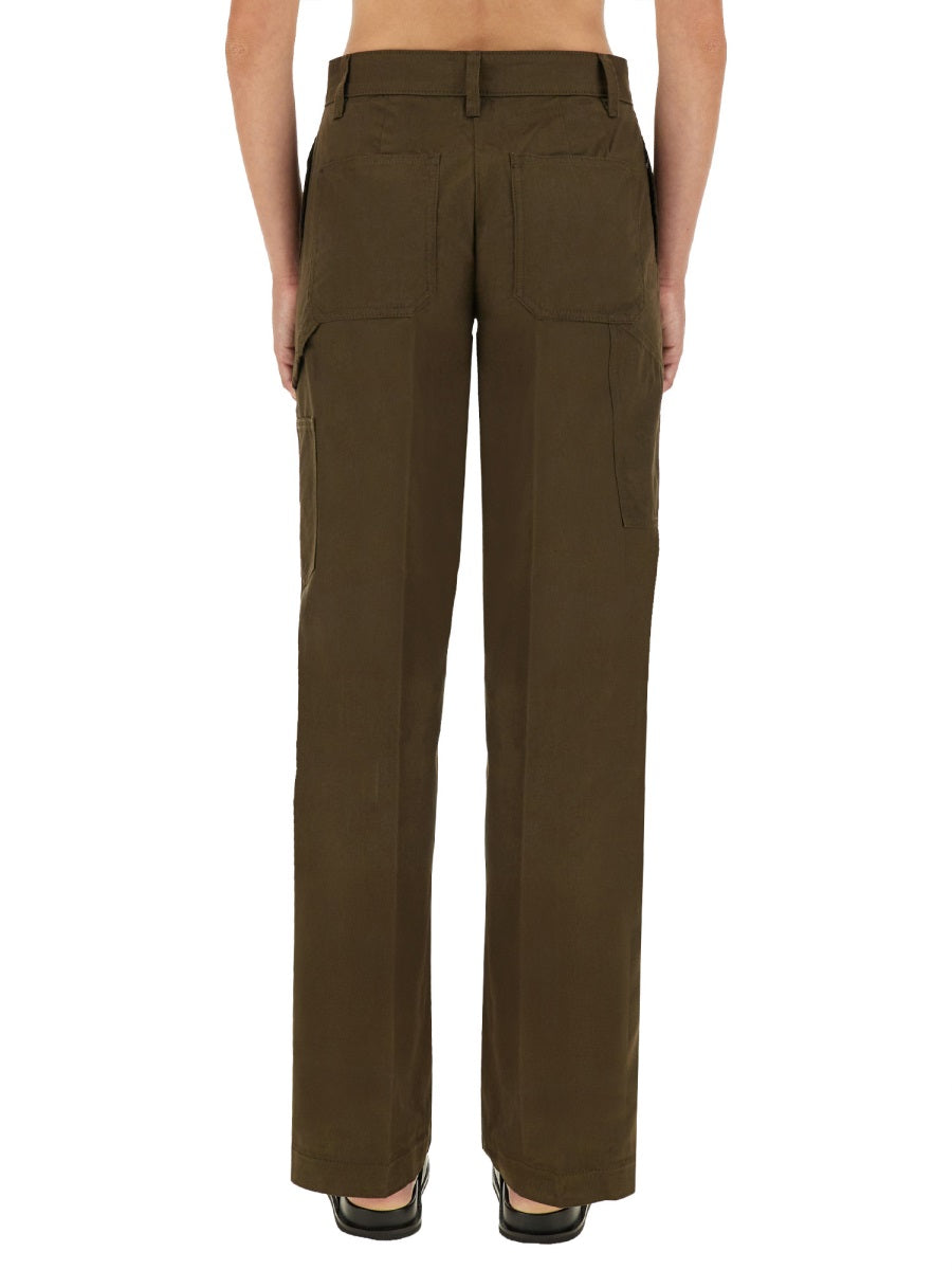 Cargo Pants Green Cotton Trousers