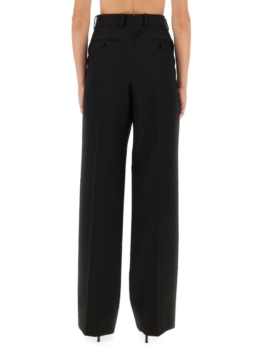 Wool Pants With Pleats Black Trousers