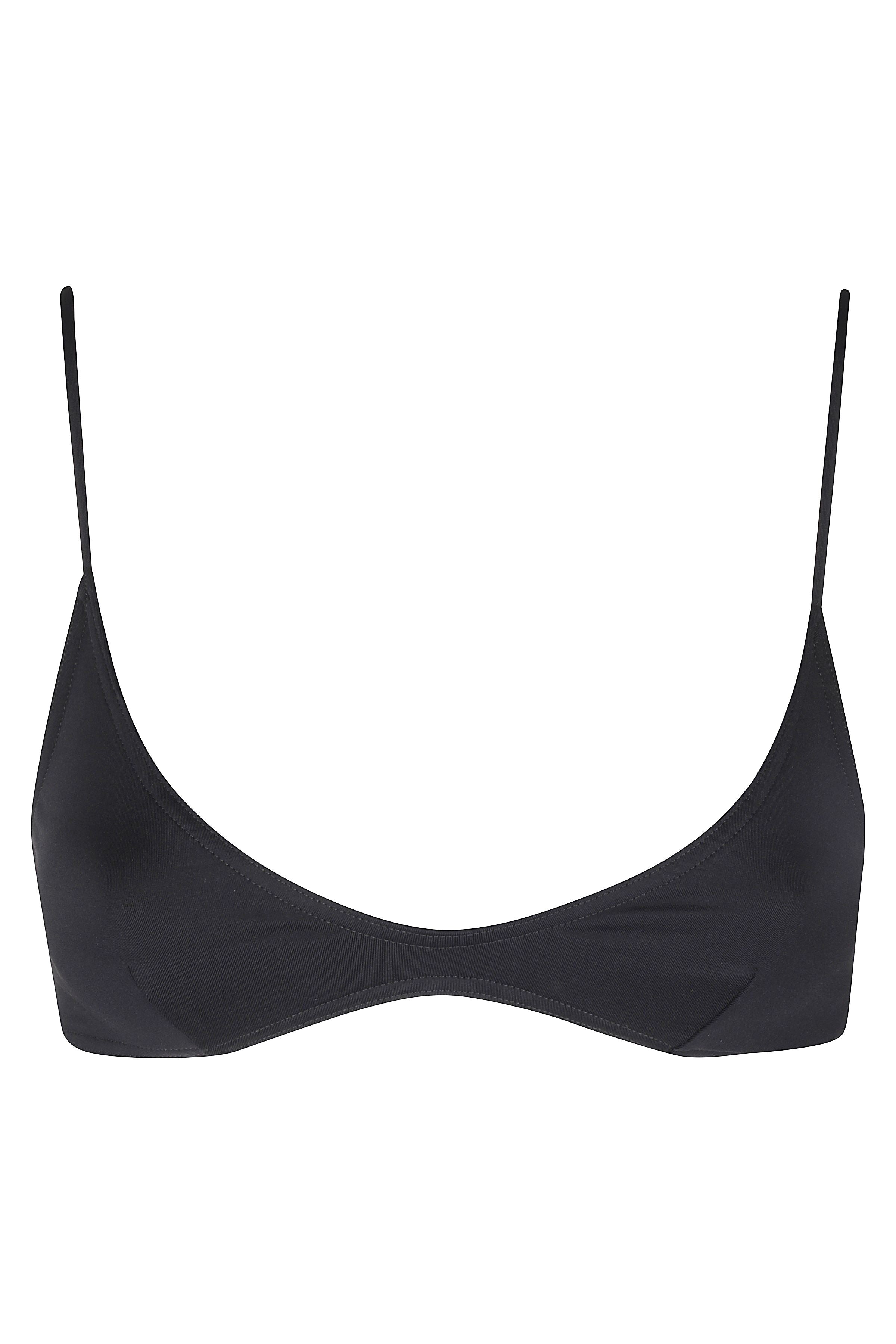 Deep Scoop Bikini Top With Back Black Poliammide Elastan Costume