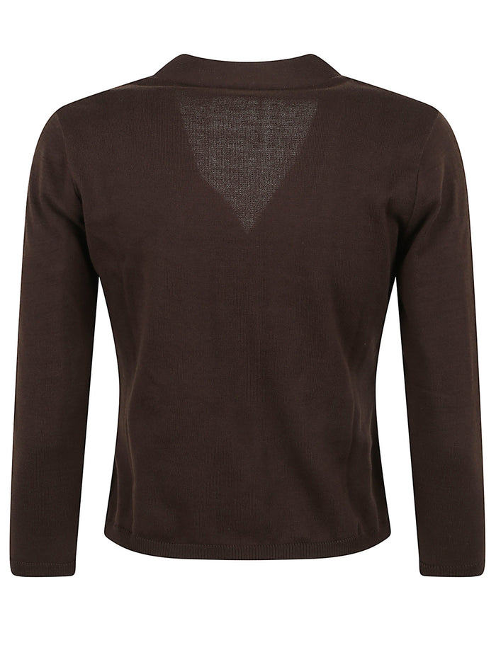 Cadigan A V Brown Cotton Maglia