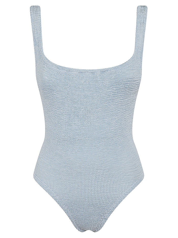 Square Neck Swim Blue Polyamide Elastane Costume