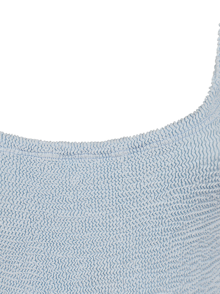 Square Neck Swim Blue Polyamide Elastane Costume