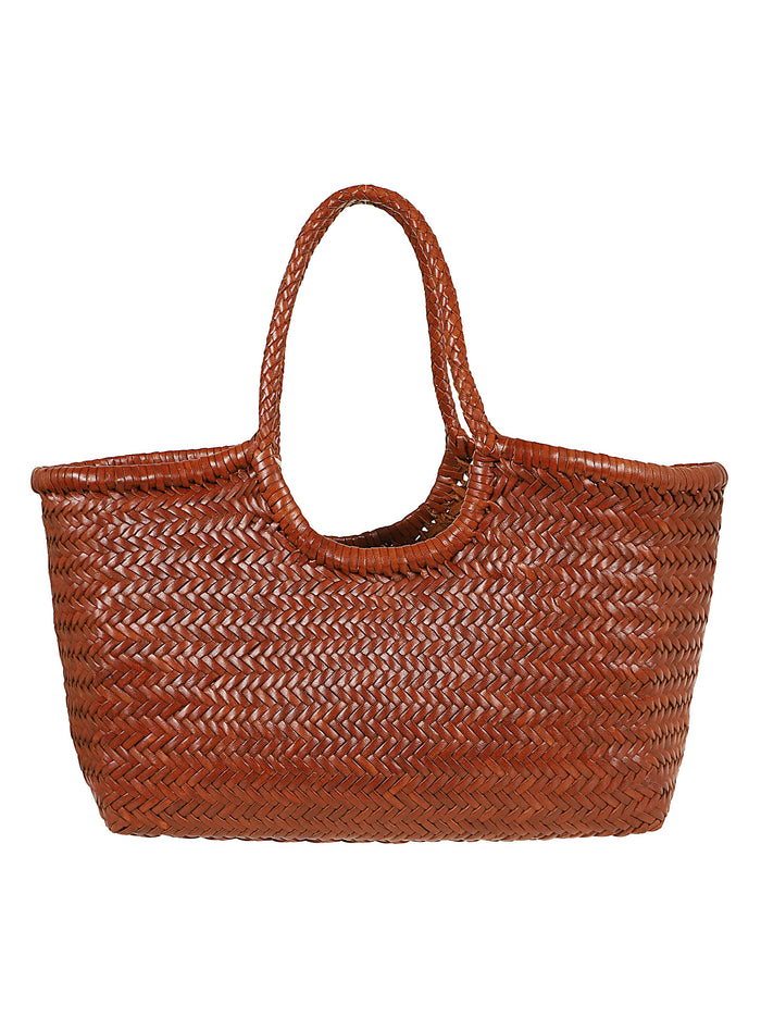 Nantucket Basket Big 3x Jump Design 51x25x15 Cm Nude & Neutrals Calf Leather Borsa