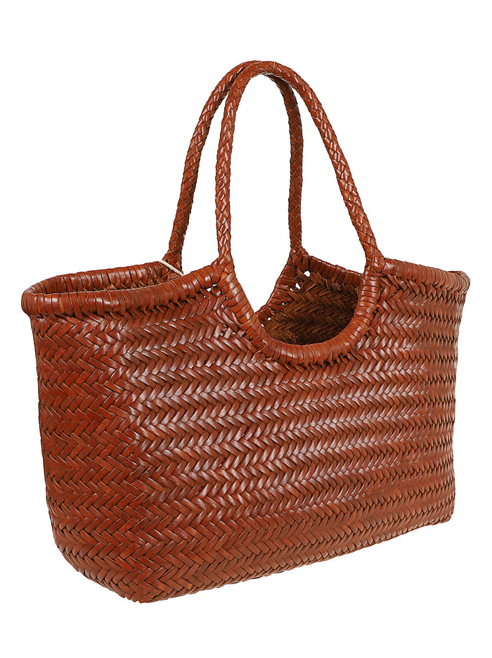 Nantucket Basket Big 3x Jump Design 51x25x15 Cm Nude & Neutrals Calf Leather Borsa