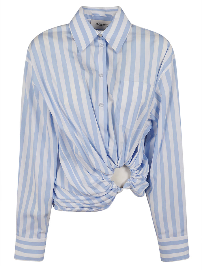 Camicia Palmizi Blue Cotone
