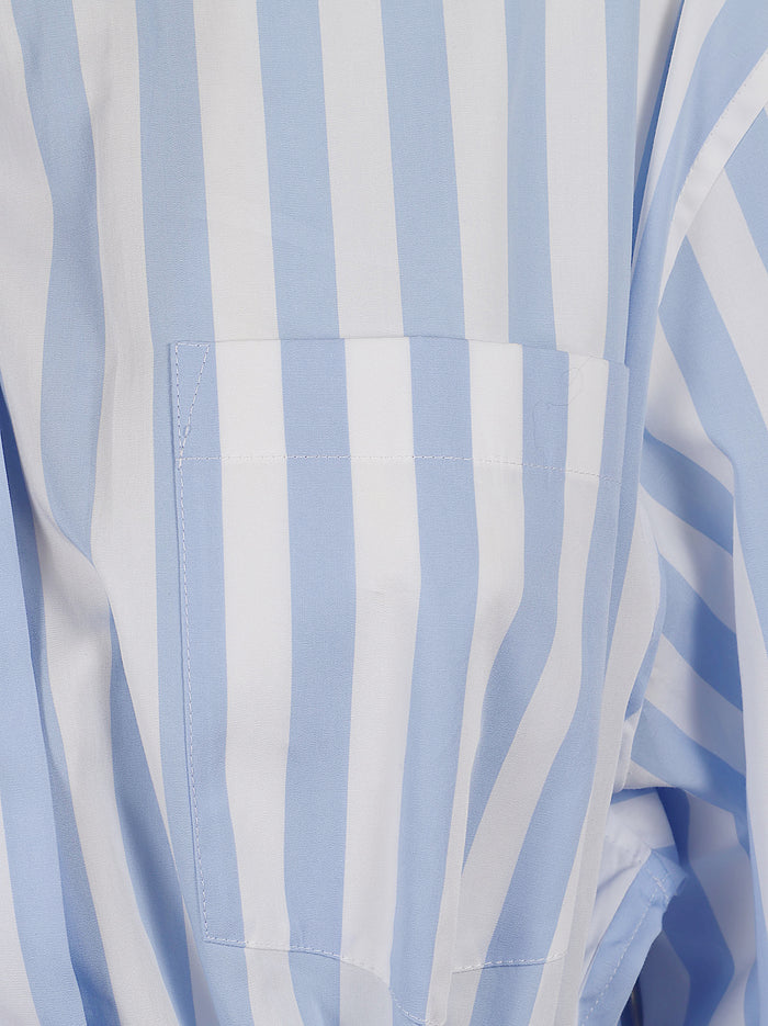 Camicia Palmizi Blue Cotone