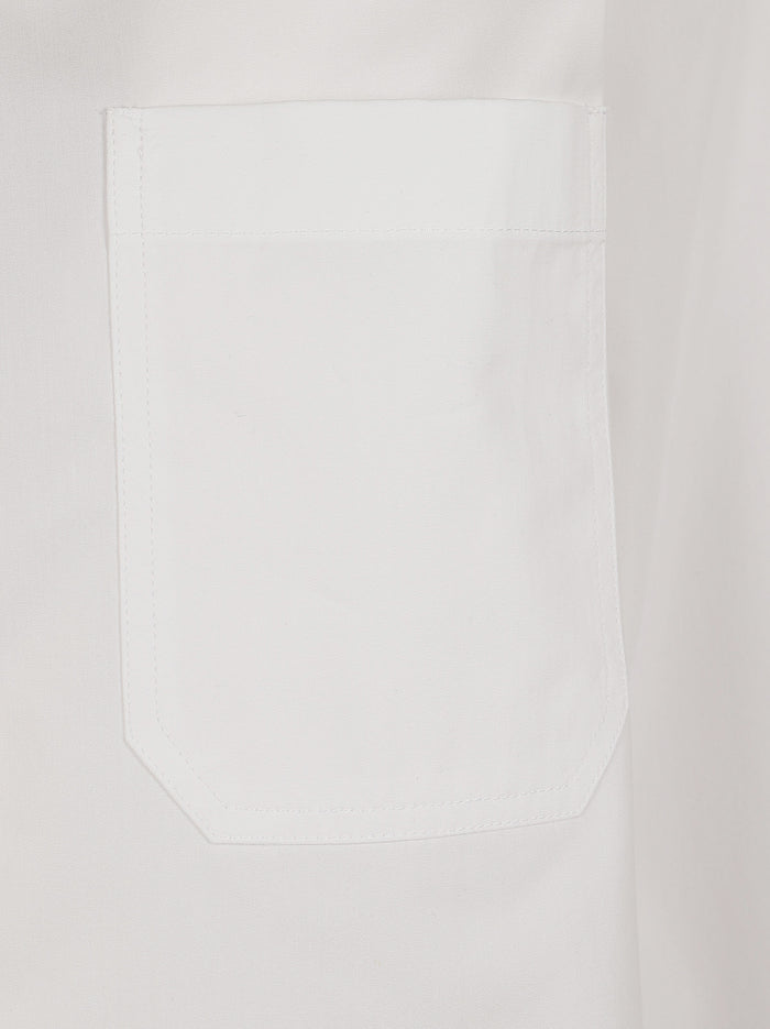 Camicia Plissè Dietro Ceppo White Cotone