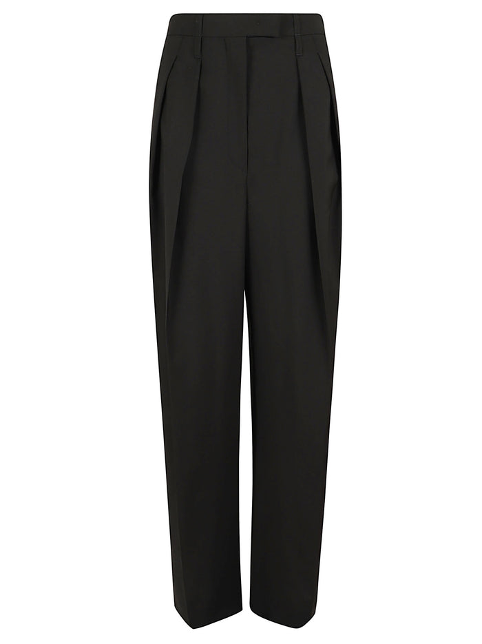 Pantalone Lungo Pinces Bautta Black Lana Vergine Ovis Aries Pantaloni