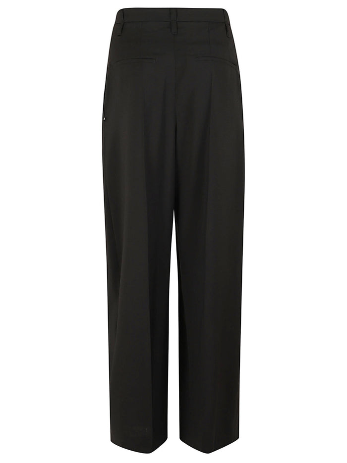 Pantalone Lungo Pinces Bautta Black Lana Vergine Ovis Aries Pantaloni