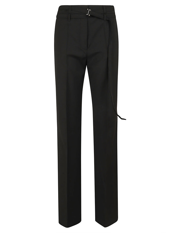 Pantalone Lungo Flared Cera Black Lana Vergine Ovis Aries Pantaloni
