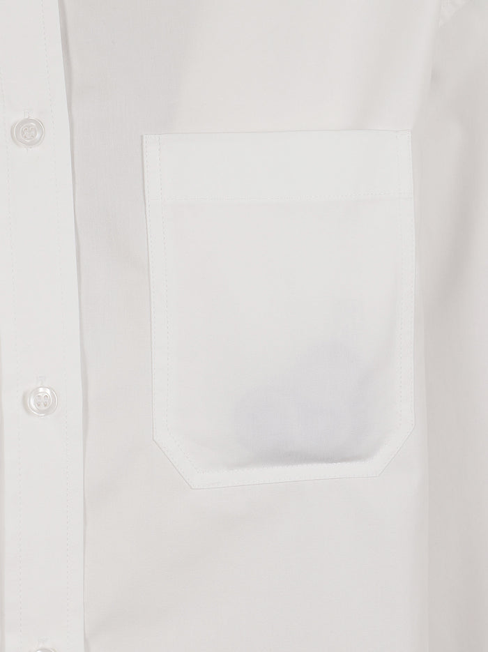 Camicia Over Plissè Nespola White Cotone