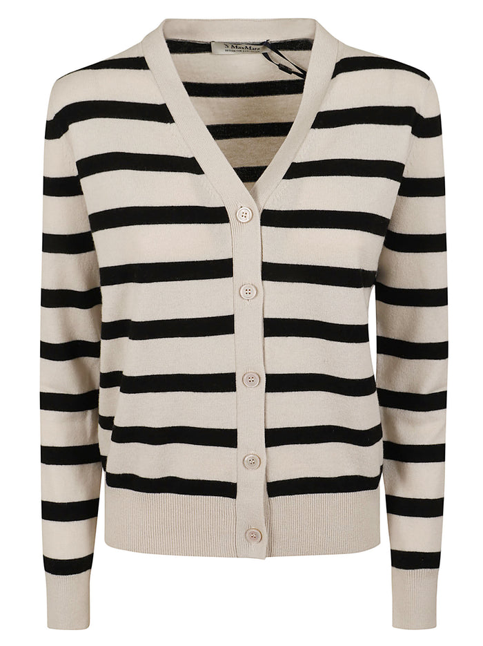 Cardigan Ribes White Lana Ovis Aries Maglia