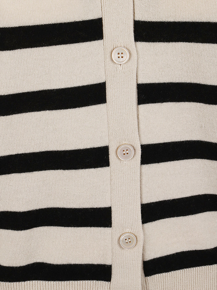 Cardigan Ribes White Lana Ovis Aries Maglia